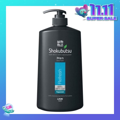 SHOKUBUTSU Men Peppermint Antibacterial Body Foam 900ml - Refresh