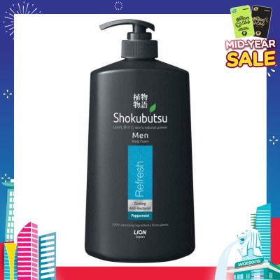 SHOKUBUTSU Men Peppermint Antibacterial Body Foam 900ml - Refresh