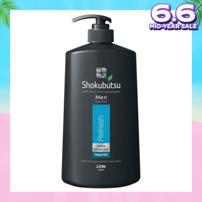 SHOKUBUTSU Men Peppermint Antibacterial Body Foam 900ml - Refresh