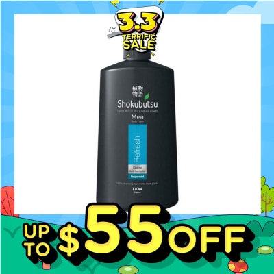 SHOKUBUTSU Men Peppermint Antibacterial Body Foam 900ml - Refresh