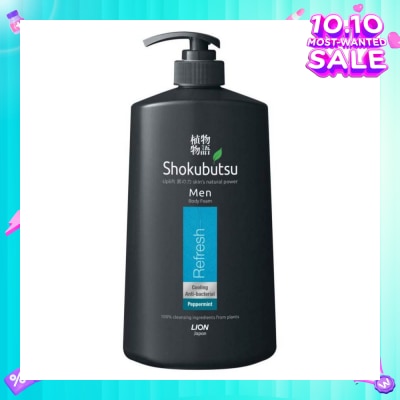 SHOKUBUTSU Men Peppermint Antibacterial Body Foam 900ml - Refresh