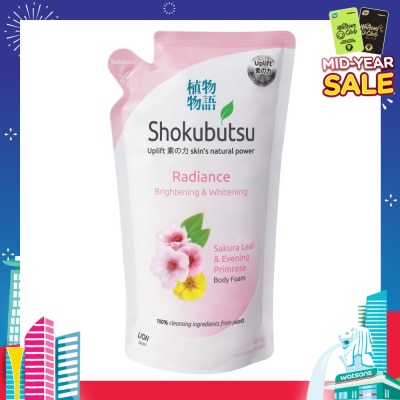 SHOKUBUTSU Radiance Body Foam Refill 600ml - Brightening & Whitening