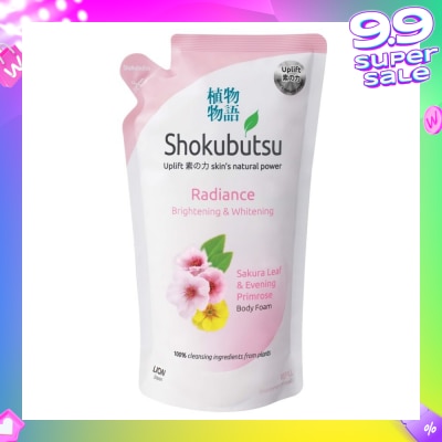 SHOKUBUTSU Radiance Body Foam Refill 600ml - Brightening & Whitening