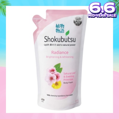 SHOKUBUTSU Radiance Body Foam Refill 600ml - Brightening & Whitening