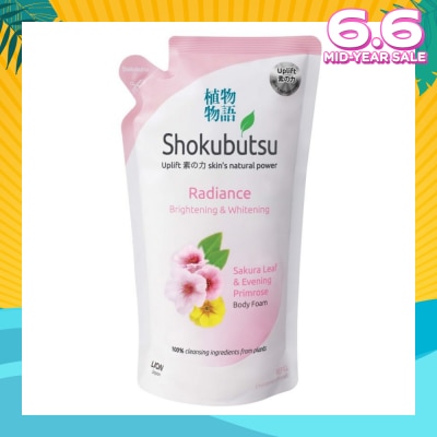 SHOKUBUTSU Radiance Body Foam Refill 600ml - Brightening & Whitening