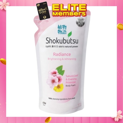 SHOKUBUTSU Radiance Body Foam Refill 600ml - Brightening & Whitening