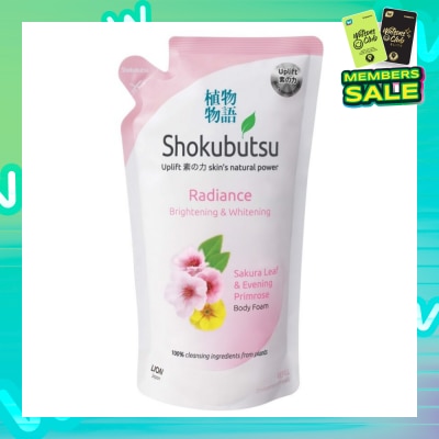 SHOKUBUTSU Radiance Body Foam Refill 600ml - Brightening & Whitening
