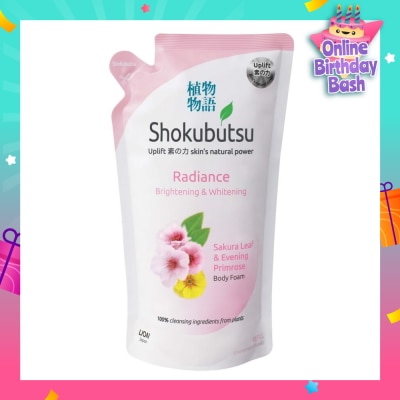 SHOKUBUTSU Radiance Body Foam Refill 600ml - Brightening & Whitening