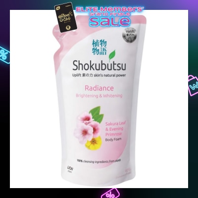SHOKUBUTSU Radiance Body Foam Refill 600ml - Brightening & Whitening