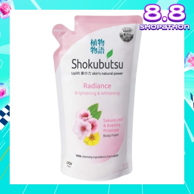 SHOKUBUTSU Radiance Body Foam Refill 600ml - Brightening & Whitening