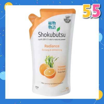 SHOKUBUTSU Radiance Body Foam Refill 600ml - Firming & Whitening