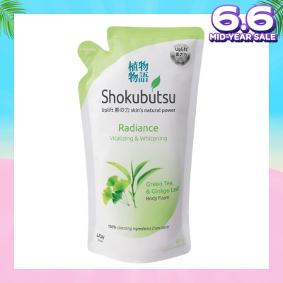SHOKUBUTSU Radiance Body Foam Refill 600ml - Vitalizing & Whitening