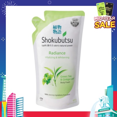 SHOKUBUTSU Radiance Body Foam Refill 600ml - Vitalizing & Whitening