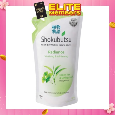 SHOKUBUTSU Radiance Body Foam Refill 600ml - Vitalizing & Whitening