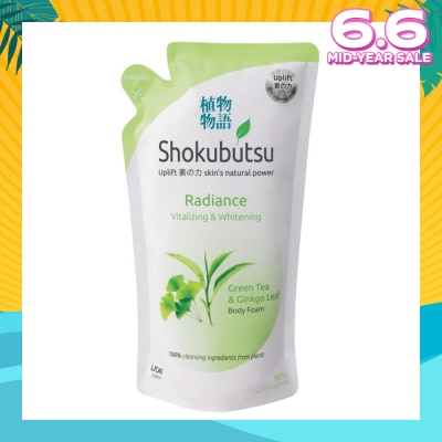 SHOKUBUTSU Radiance Body Foam Refill 600ml - Vitalizing & Whitening