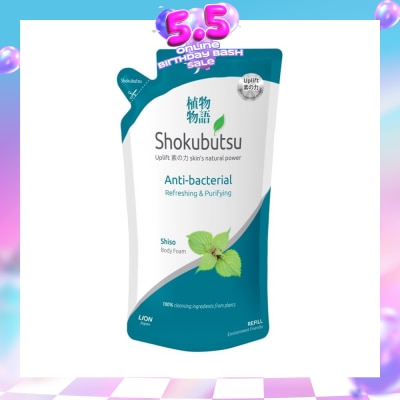 SHOKUBUTSU - Anti-Bacterial Body Foam Refill 600ml - Refreshing & Purifying
