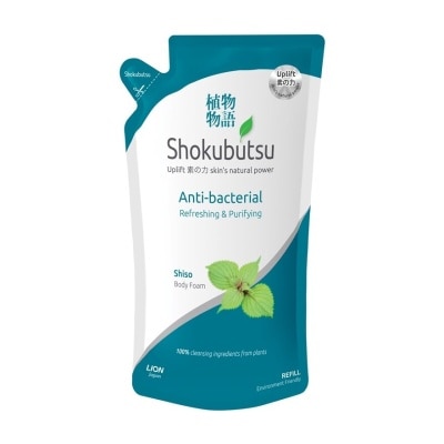 SHOKUBUTSU Anti-Bacterial Body Foam Refill 600ml - Refreshing & Purifying