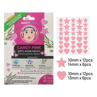 AIRFIT MEDI Candy Pink Anti-Acne Patch (With Salicylic Acid & Tea Tree Oil) 36s