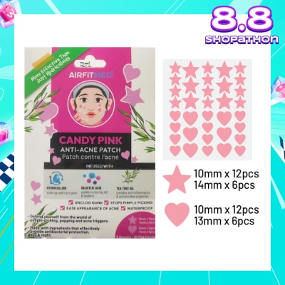 AIRFIT MEDI Candy Pink Anti-Acne Patch (With Salicylic Acid & Tea Tree Oil) 36s