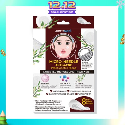 AIRFIT MEDI Micro-Needle Anti-Acne Patch (With Niacinamide, Salicylic Acid & Tea Tree Oil) 8s