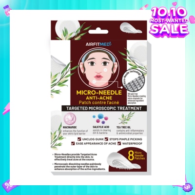 AIRFIT MEDI Micro-Needle Anti-Acne Patch (With Niacinamide, Salicylic Acid & Tea Tree Oil) 8s