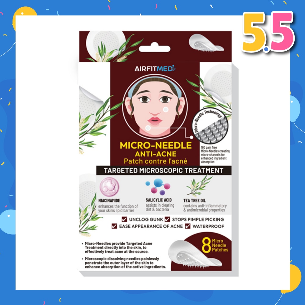Micro-Needle Anti-Acne Patch (With Niacinamide, Salicylic Acid & Tea Tree Oil) 8s