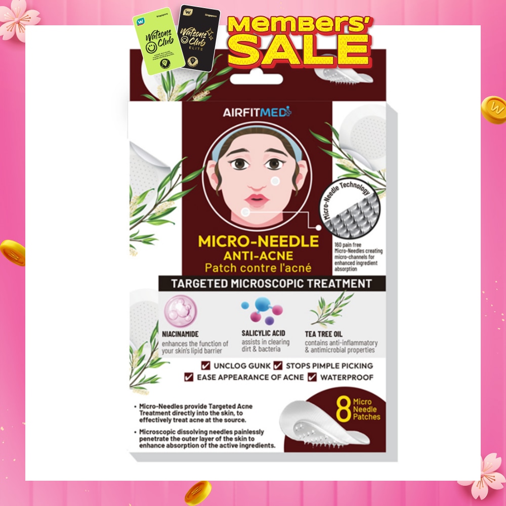 Micro-Needle Anti-Acne Patch (With Niacinamide, Salicylic Acid & Tea Tree Oil) 8s