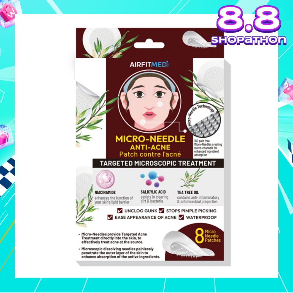 Micro-Needle Anti-Acne Patch (With Niacinamide, Salicylic Acid & Tea Tree Oil) 8s