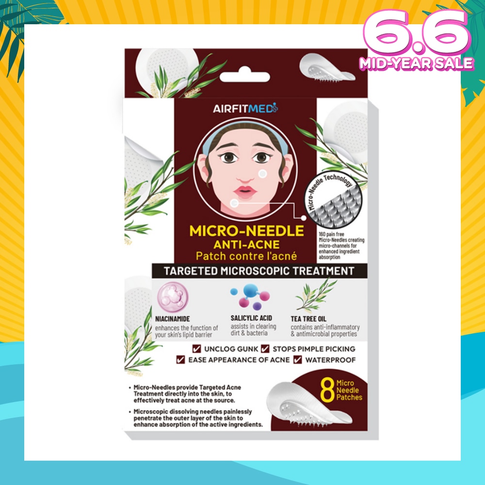Micro-Needle Anti-Acne Patch (With Niacinamide, Salicylic Acid & Tea Tree Oil) 8s