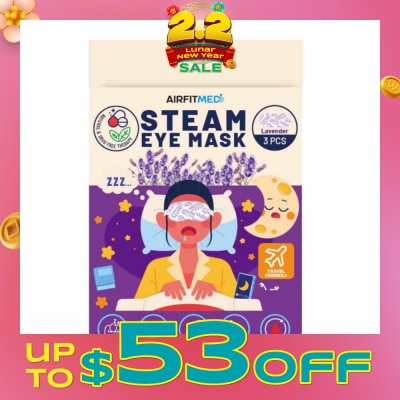 AF MEDI Steam Eye Mask Lavender (To Alleviates Fatigue, Eases Eye Tension, Relieves Headaches & Enhances Blood Circulation) 3s