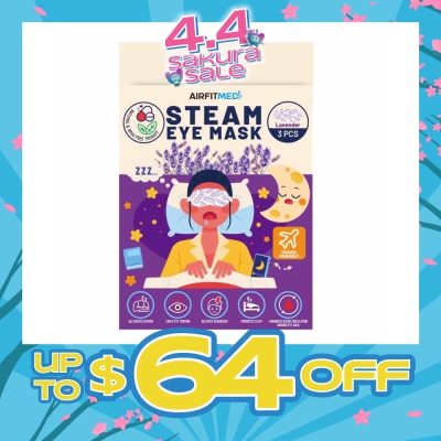 AF MEDI - Steam Eye Mask Lavender (To Alleviates Fatigue, Eases Eye Tension, Relieves Headaches & Enhances Blood Circulation) 3s