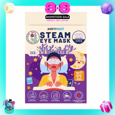 AF MEDI - Steam Eye Mask Lavender (To Alleviates Fatigue, Eases Eye Tension, Relieves Headaches & Enhances Blood Circulation) 3s