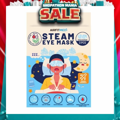 AF MEDI - Steam Eye Mask Unscented (To Alleviates Fatigue, Eases Eye Tension, Relieves Headaches & Enhances Blood Circulation) 3s