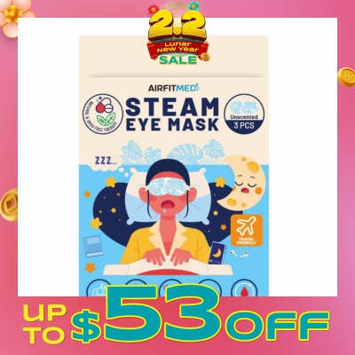 AF MEDI Steam Eye Mask Unscented (To Alleviates Fatigue, Eases Eye Tension, Relieves Headaches & Enhances Blood Circulation) 3s