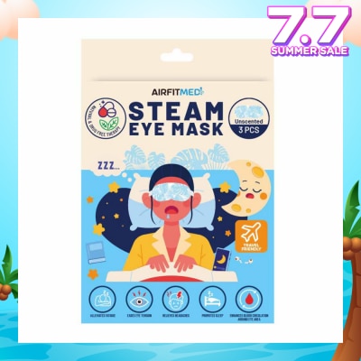 AIRFIT MEDI Steam Eye Mask Unscented (To Alleviates Fatigue, Eases Eye Tension, Relieves Headaches & Enhances Blood Circulation) 3s