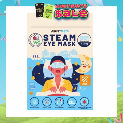 AF MEDI - Steam Eye Mask Unscented (To Alleviates Fatigue, Eases Eye Tension, Relieves Headaches & Enhances Blood Circulation) 3s