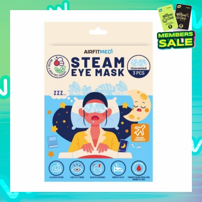 AIRFIT MEDI Steam Eye Mask Unscented (To Alleviates Fatigue, Eases Eye Tension, Relieves Headaches & Enhances Blood Circulation) 3s