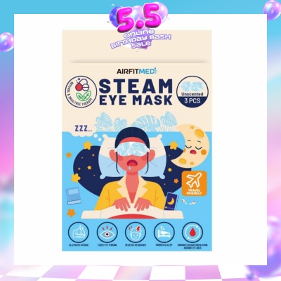 AF MEDI - Steam Eye Mask Unscented (To Alleviates Fatigue, Eases Eye Tension, Relieves Headaches & Enhances Blood Circulation) 3s