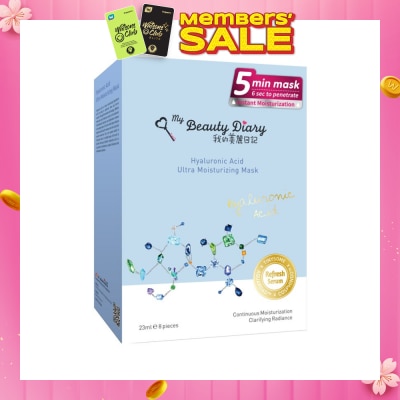 MY BEAUTY DIARY Hyaluronic Acid Moisturizing Mask 8s