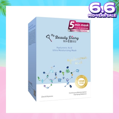 MY BEAUTY DIARY Hyaluronic Acid Moisturizing Mask 8s