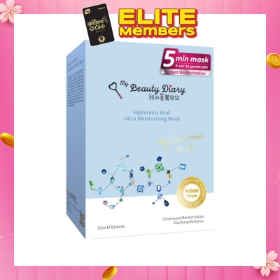 MY BEAUTY DIARY Hyaluronic Acid Moisturizing Mask 8s