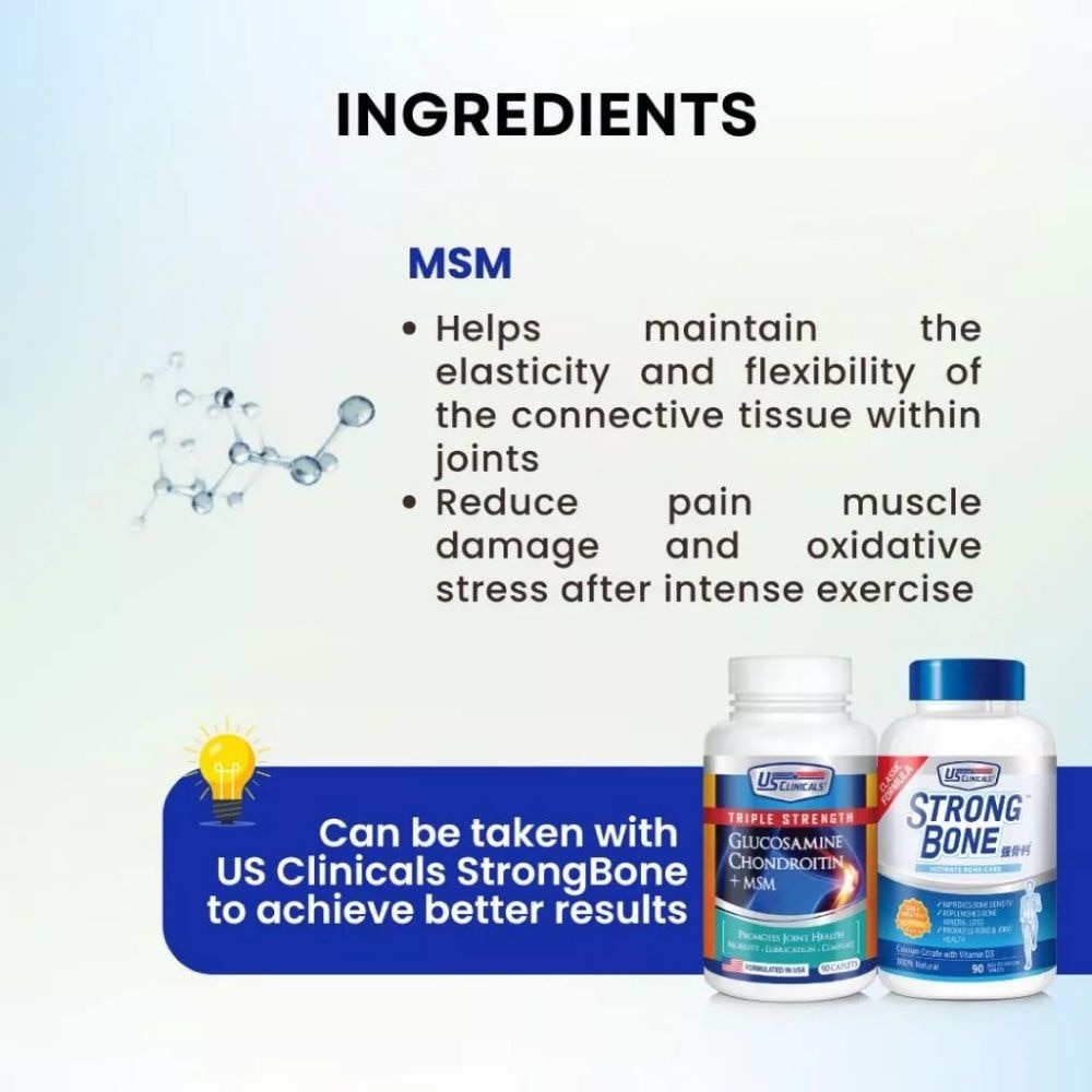 Triple Strength With Glucosamine Chondroitin + MSM For Joint Health 90s
