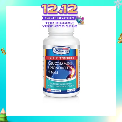 US CLINICALS Triple Strength Glucosamine Chondroitin + MSM 60's