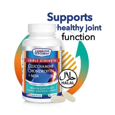 US CLINICALS Triple Strength Glucosamine Chondroitin + MSM 60's