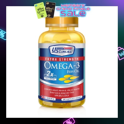 US CLINICALS Extra Strength Omega-3 Fish Oil Softgel 200s