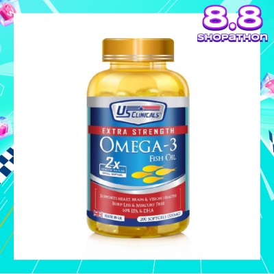 US CLINICALS Extra Strength Omega-3 Fish Oil Softgel 200s
