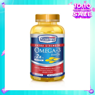 US CLINICALS Extra Strength Omega-3 Fish Oil Softgel 200s