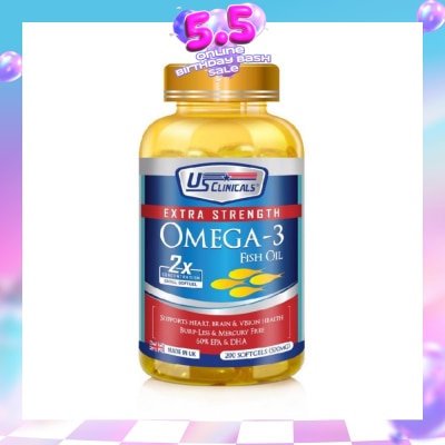 US CLINICALS - Extra Strength Omega-3 Fish Oil Softgel 200s