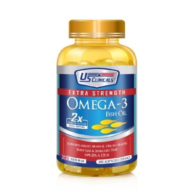 US CLINICALS Extra Strength Omega-3 Fish Oil Softgel 200s