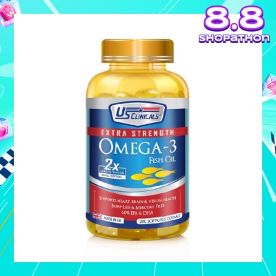 US CLINICALS Extra Strength Omega-3 Fish Oil Softgel 200s